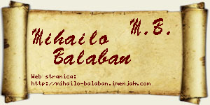 Mihailo Balaban vizit kartica